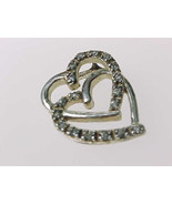 DOUBLE HEARTS PENDANT - Sterling Silver and Cubic Zirconia - Very Sweet - $23.00