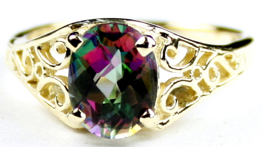R005, Mystic Fire Topaz, 10KY Gold Ring