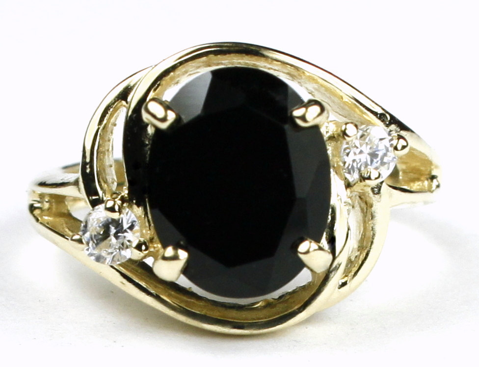 R021, Black Onyx, 10KY Gold Ring