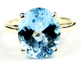 R055, 6ct Swiss Blue Topaz, 10Ky Gold Ring - $400.80