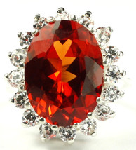 SR310, Padparadsha CZ, 925 Sterling Silver Royal Engagement Ring - $99.32