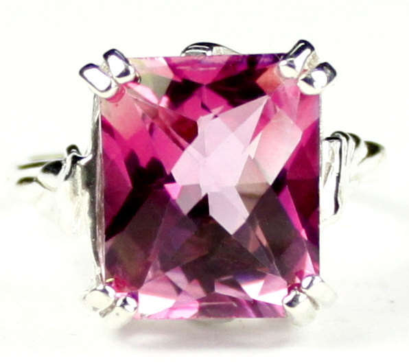 SR188, 12x10mm Pure Pink Topaz , 925 Sterling Silver Ring