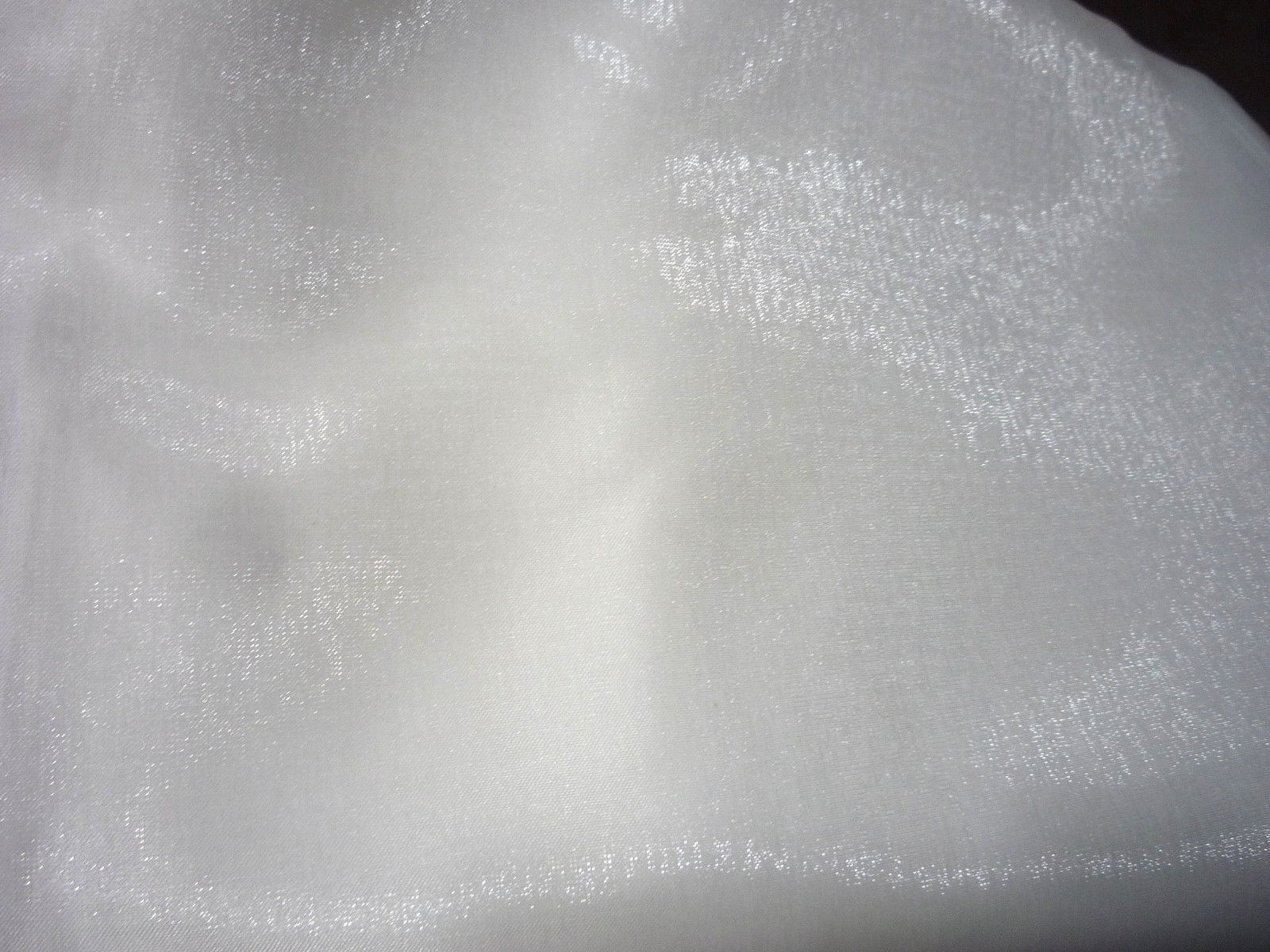 White Shimmering Sheer Organza Fabric 5 yds x 55 Polyester - Crafts