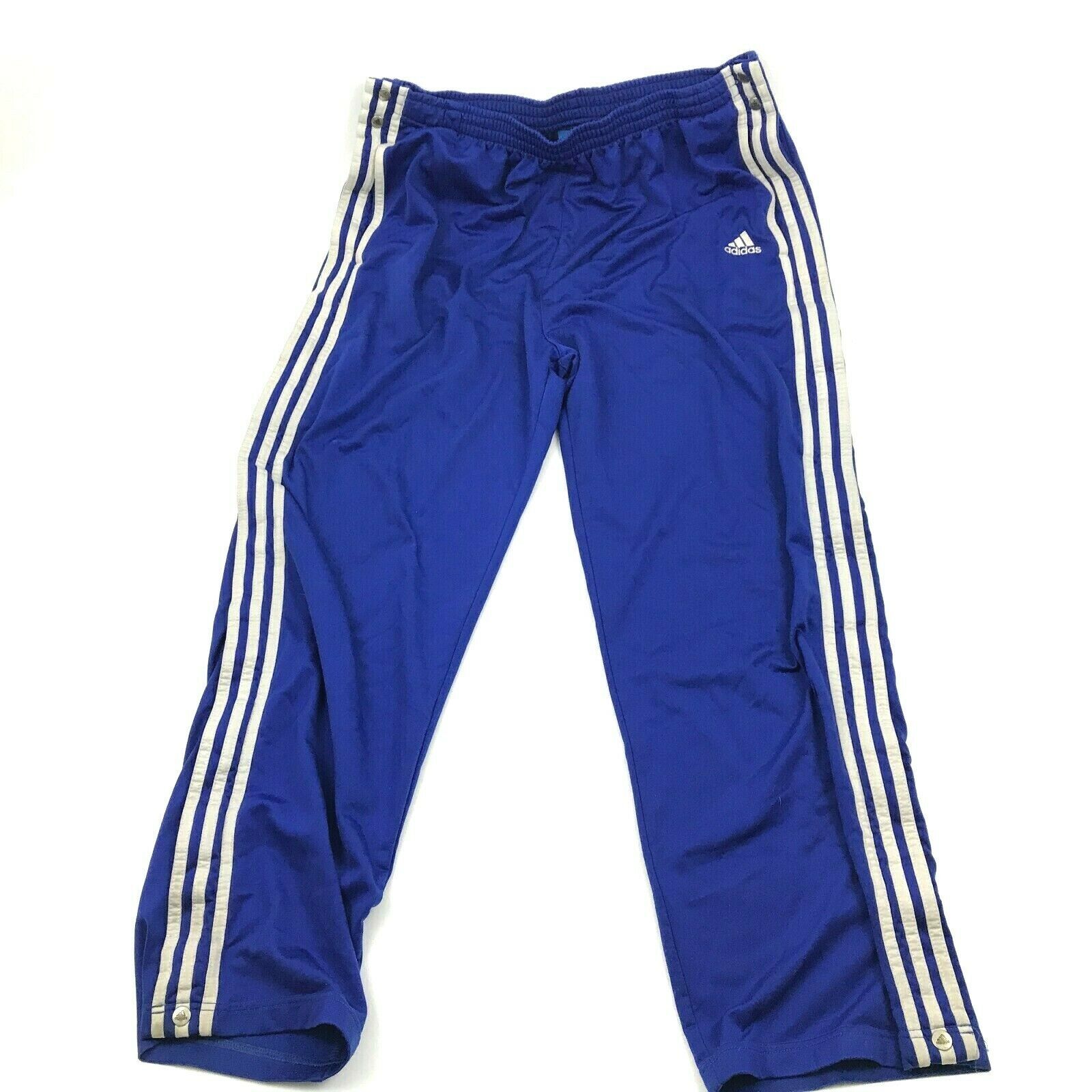 VINTAGE Adidas Tear Away Track Pants Mens Size XL 1X Blue Snap Button ...