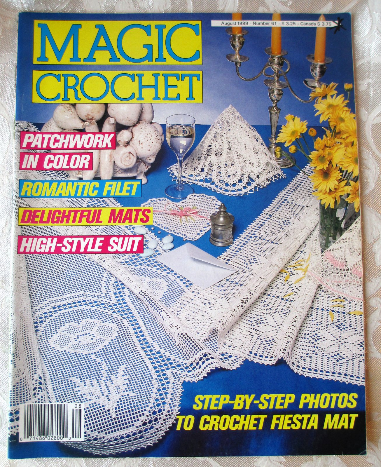 Magic Crochet Back Issue, August 1989, Number 61, Vintage Crochet Magazine Magazine Back Issues
