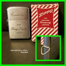 Vintage Zippo Loss Proof Lossproof Never Loose Lighter Sailing Trophy 19... - $106.69