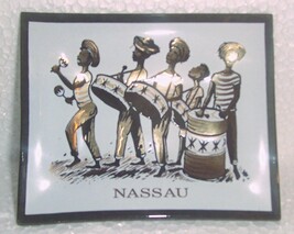 Hand painted &quot;Nassau&quot; Bahamas Steel pan drum players tourist souvenir as... - $31.29