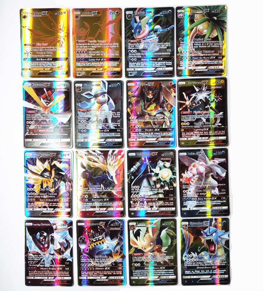 324Pcs Pokemon Cards Sun & Moon Sword & Shield Gx Mega Vmax Trading Ga-100Pcs Gx