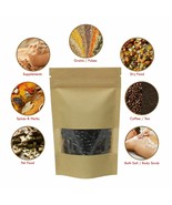 WINDOW KRAFT PAPER STAND UP POUCH ZIP LOCK HEAT SEAL BAGS DOY PACK 9X14c... - $12.42