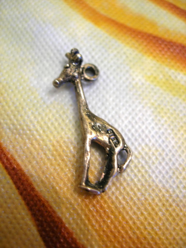 Vintage Sterling Silver ~ Giraffe Charm ~ dainty - marked Ster - $17.99