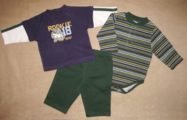 BOYS 3-6 MONTHS - Babyworks Rookie of the Year BODYSHIRT, SHIRT &amp; PANTS ... - $18.00