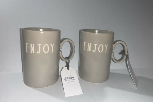 Primary image for Rae Dunn Rare Studio Boutique by Magenta ENJOY Coffee Latte Mug Set HTF