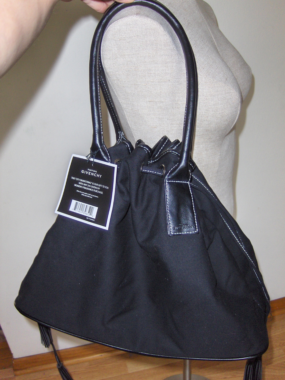 Givenchy Parfums City Drawstring Black Purse Handbag Tote Bag Shopper ...