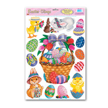 Beistle Easter Basket &amp; Friends Clings 12&quot; x 17&quot; Sheet (5 Ct)- Pack of 12 - $40.74