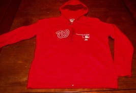 Women's Washington Nationals Zipper Down Mlb Hoodie Hooded Sweatshirt Large New - $39.60