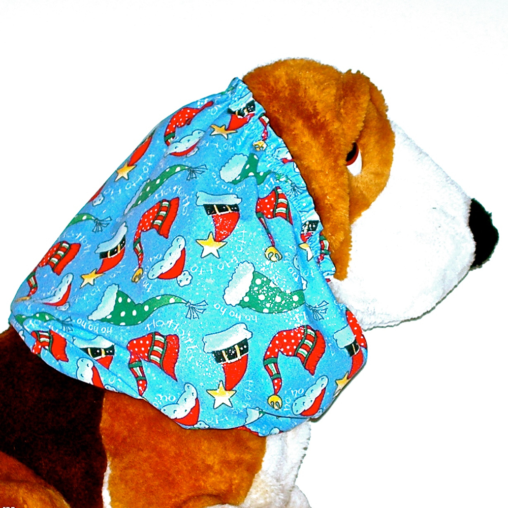 Dog Snood Blue Multicolor Holiday Hats Sparkle Cotton Christmas Size ...