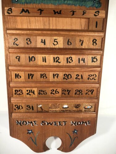 Vintage Wood Perpetual Calendar Wall Hanging And 46 Similar Items - Perpetual Wooden Wall Calendars Vintage Wood Perpetual Calendar Wall Hanging And 46 Similar Items - Perpetual Wooden Wall Calendars