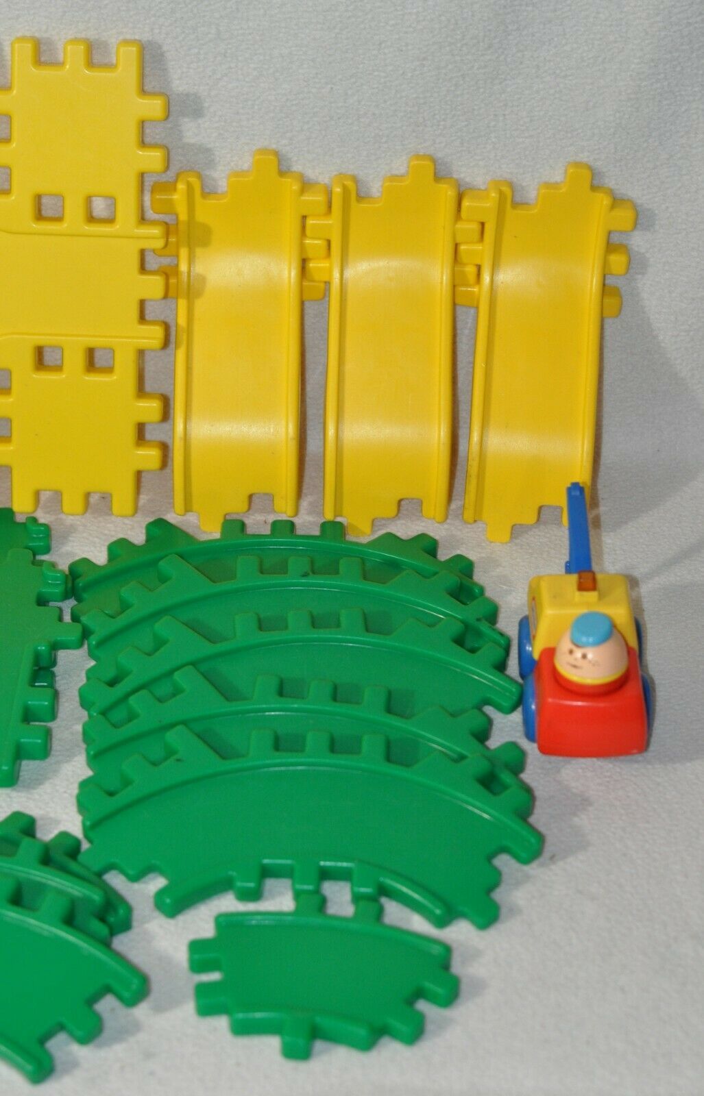Lot of 61 Pieces of Vtg Little Tikes Wee Waffle Blocks, Green Road