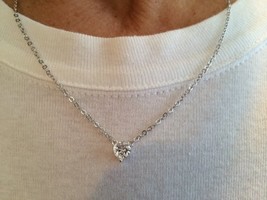 1928 Jewelry Silver Tone Chain with Heart Shape Pendant [Jewelry] - $11.88