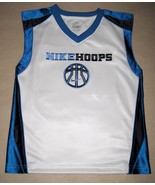 BOYS 4 - Nike Hoops - White-Electric Blue-Black BASKETBALL SPORTS JERSEY - $25.00