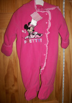 Disney Baby Clothes 12M Minnie Mouse Pram Girl Pretty Pink Ruffled Winte... - $28.49