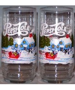 Pepsi Glass Christmas Scene Wraparound - $5.00