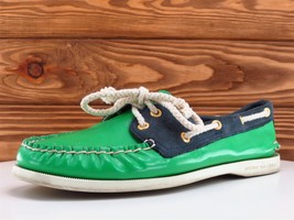 SPERRY Size 8.5 Boat Shoe Shoes Green Leather Women M  - $25.73