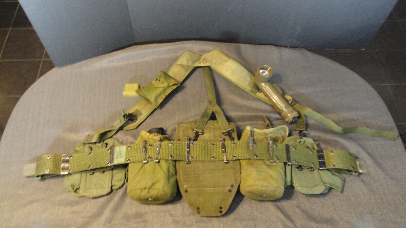 VIETNAM ERA LC-1 LOAD CARRYING EQUIPMENT SUSPENDERS ALICE GREEN LBE LCE ...