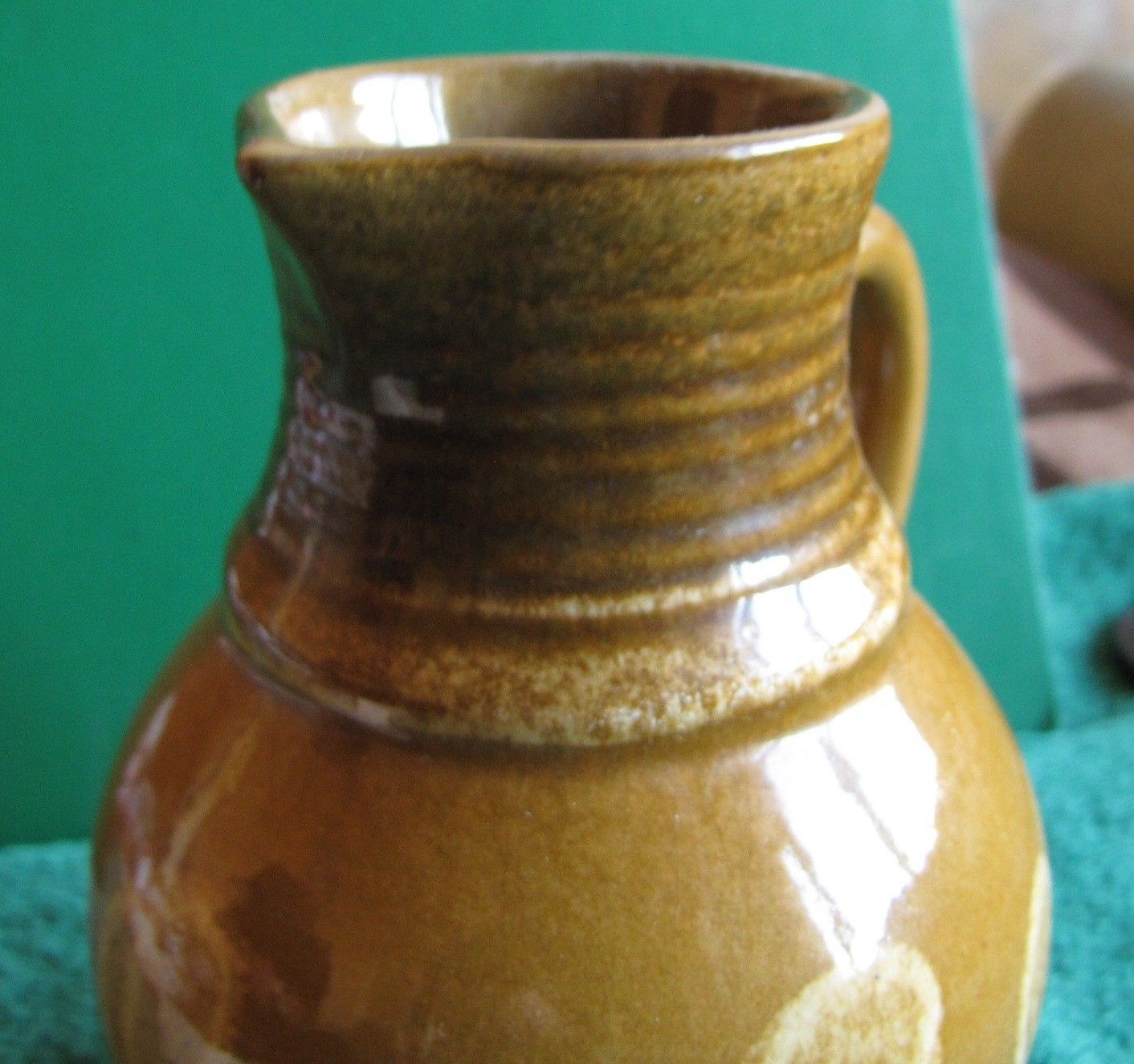 German GDR Pottery Vase Pitcher Kreamer Strehla Keramik  