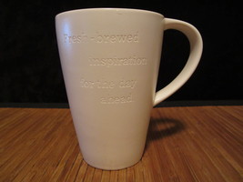 2013 Starbucks Inspiration Coffee Mug Tea Cup White Engraved Letters 16 oz - $19.99