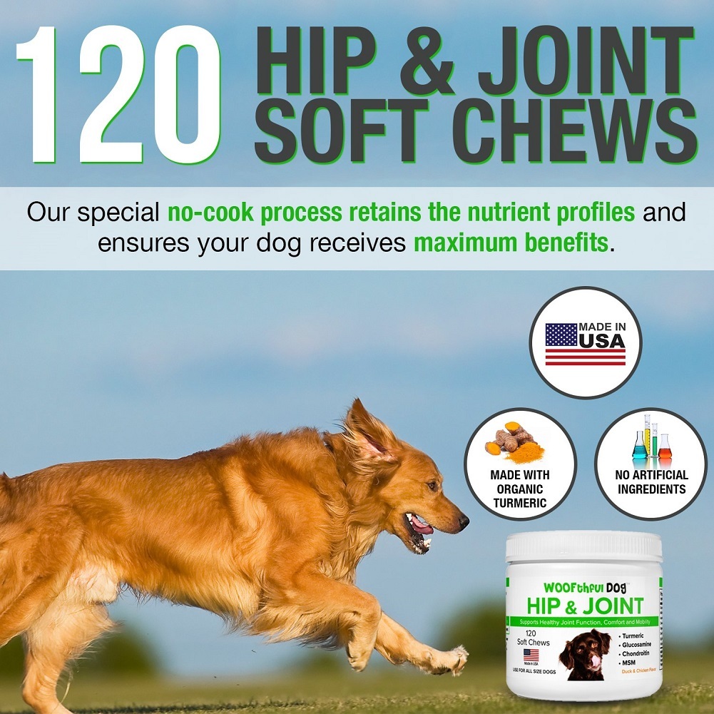 Hip and Joint Supplement for Dogs Supports Healthy Joint Function 120