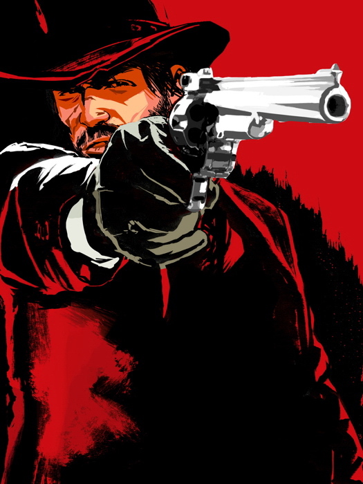 John Marston Red Dead Redemption Revolver Awesome Art 32x24 Wall Print 