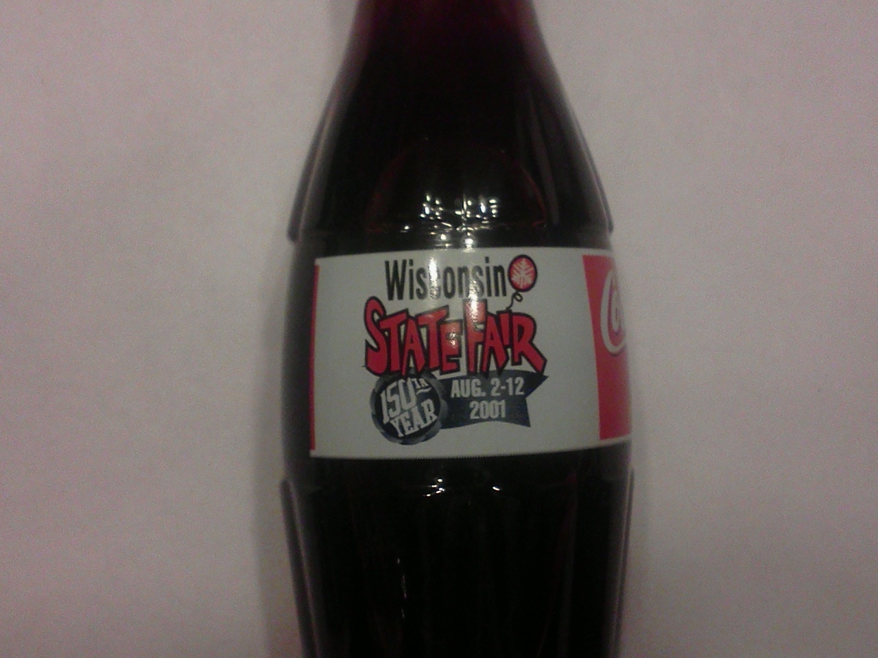 2001 Coca Cola Coke Bottle From The Wisconsin State Fair 150th Year of the Fair