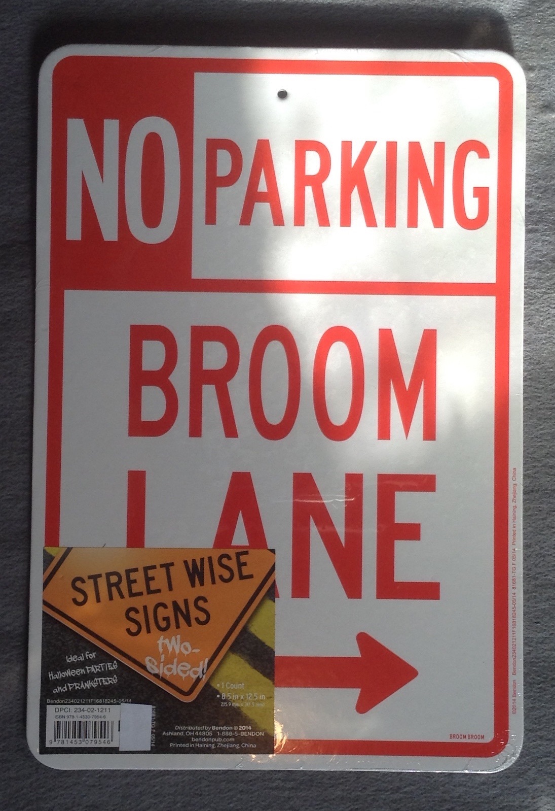 Halloween Witch Parking Only No Parking Broom Lane Indoor Cardboard