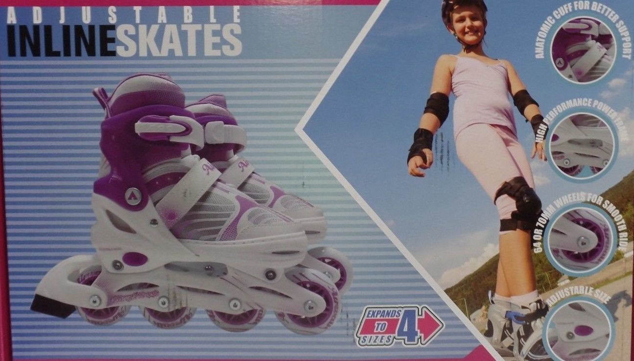 AIRWALK Youth Inline Skates Escape WHITE/PURPLE J133 Adjustable