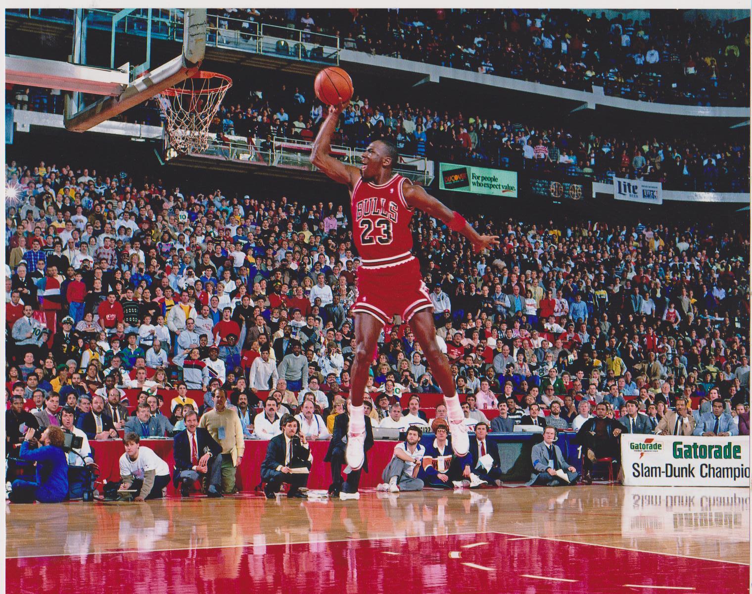 Michael Jordan Slam Dunk Chicago Bulls Vintage 16X20 Color Basketball ...