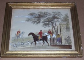 RARE HAND COLORED ENGLISH FOXHOUND LITHO FRENCH PRINT - $289.49
