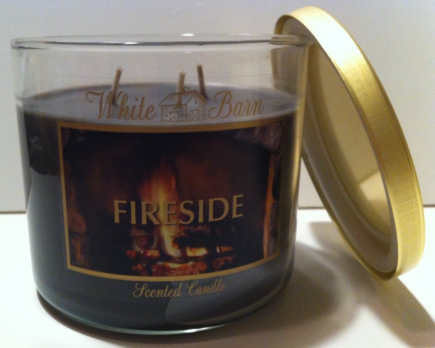 white barn fireside candle