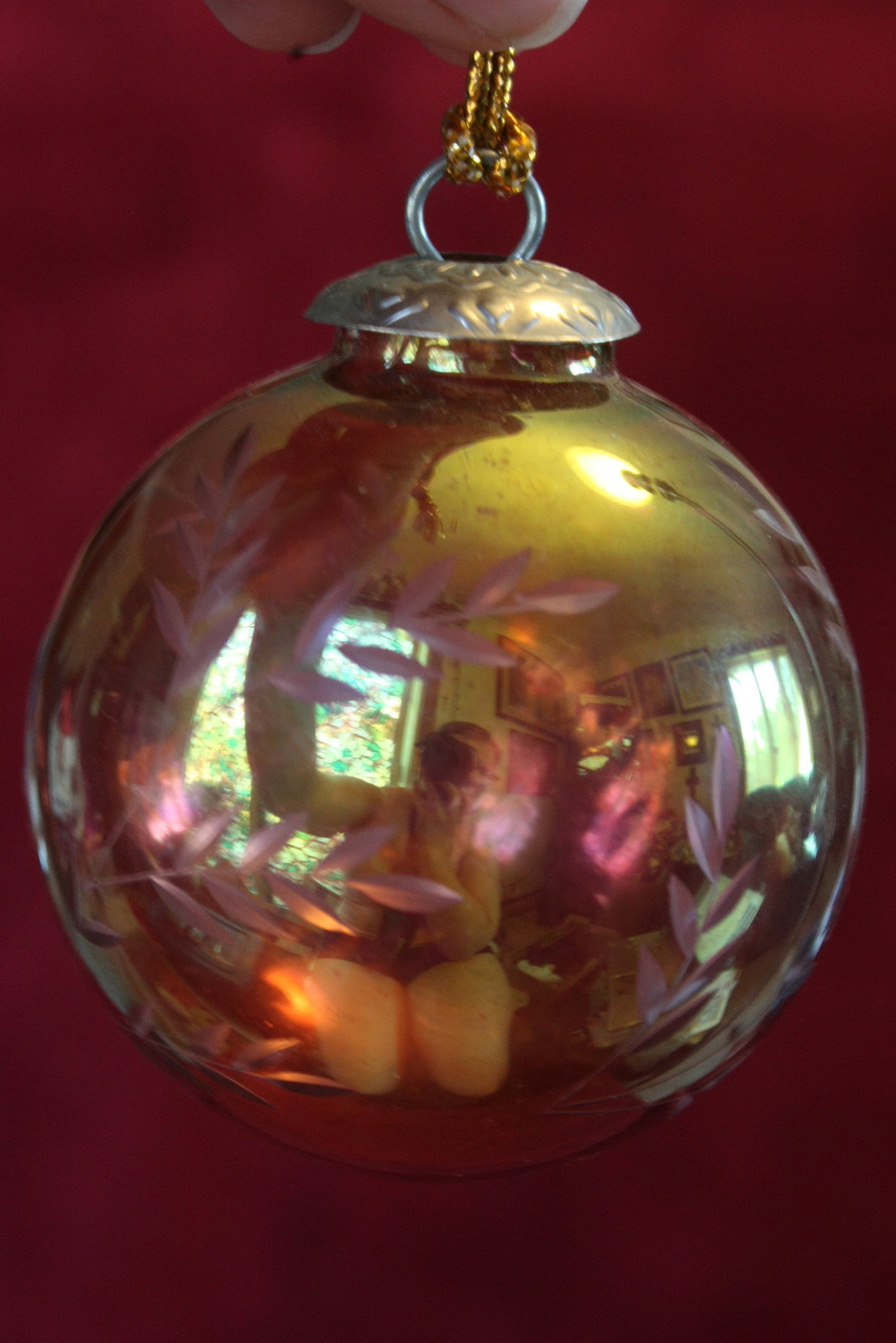 Hand Blown Gold Color Glass Ball Ornament and 50 similar items