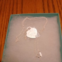 Tiffany & Co Silver Heart & Key 16" Necklace 925 Return To N.Y "NEW" Valentines - $227.69