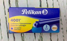 Pk 5 Pelikan 4001 Giant Fountain Pen Ink Cartridges GTP5 Royal Blue - $10.51