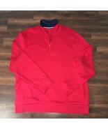 Le Tigre Extra Large Pull Over sweatshirt with quarter zip XL Red and Blue. - $32.73