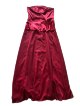 Full Length Strapless Burgundy Bridesmaid Dress Sz 14 Prom Irma's Original CA image 6