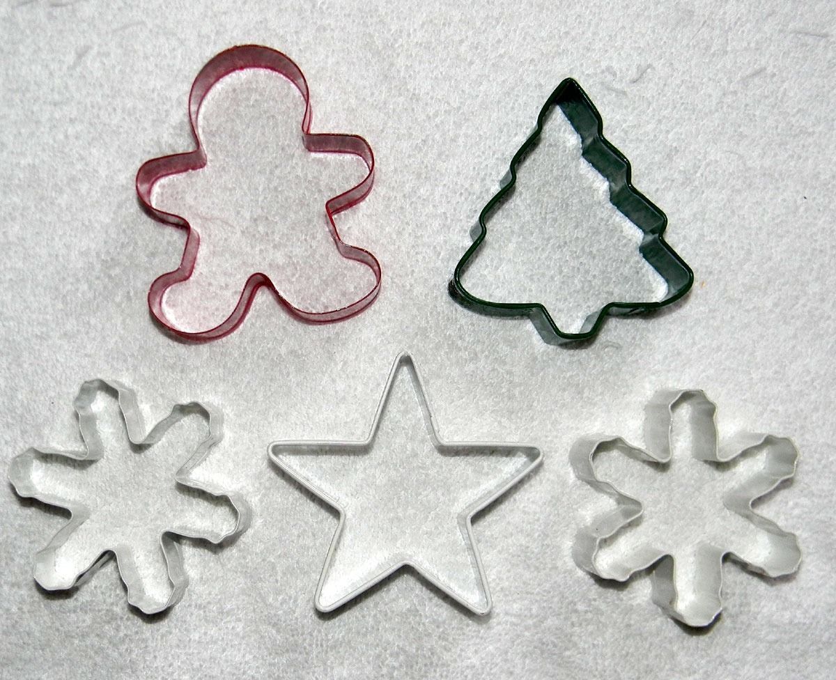 5 METAL WILTON COOKIE CUTTERS CHRISTMAS TREE STAR SNOWFLAKES