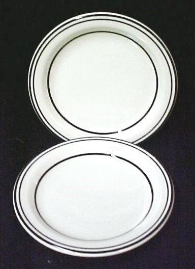 Buffalo China 2 Dessert Plates Black Striped and 49 similar items Buffalo China 2 Dessert Plates Black Striped and 49 similar items