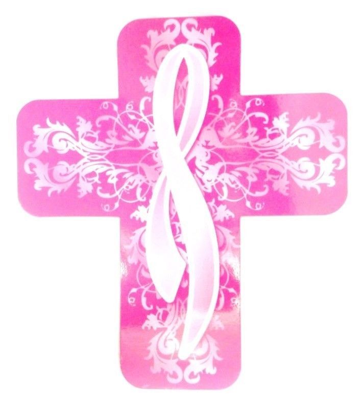 Car Magnet Pink Ribbon Cross Breast Cancer Faith Awareness Refrigerator ...