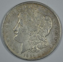 1891 P Morgan circulated silver dollar VF details - $39.50