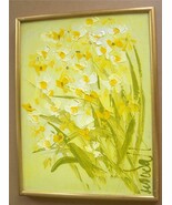 Signed &amp; Framed Woudall &quot;Daffodils&quot;  Art Painting - $289.14