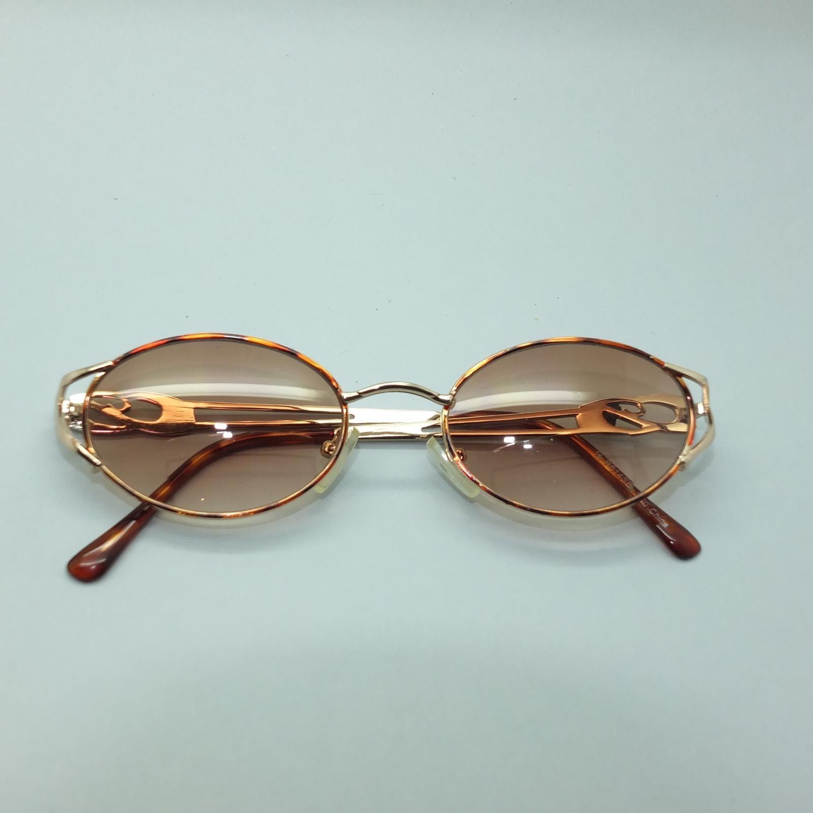 Ladies Oval Pretty Gold Frame Tinted Bifocal Sunglasses Reading Glasses