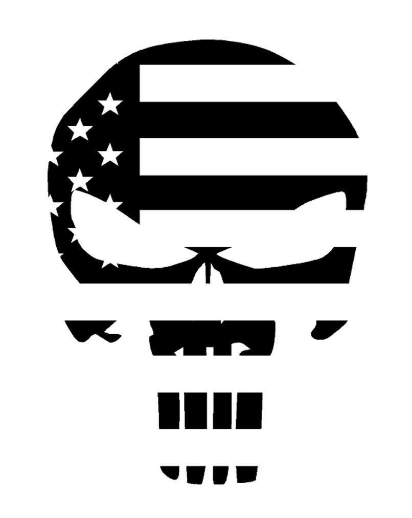 Punisher American Flag Skull Sticker Decal Car Truck iPad Laptop XBox ...